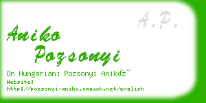 aniko pozsonyi business card
